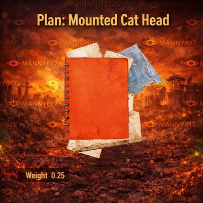 Fallout 76 PS4 / PS5   Plan: Mounted Cat Head   CAMP Decoration Plan