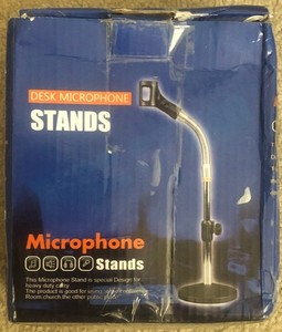 GOOSENECK MICROPHONE STAND TABLETOP DESKTOP WEIGHTED BASE WITH MIKE MOUNT