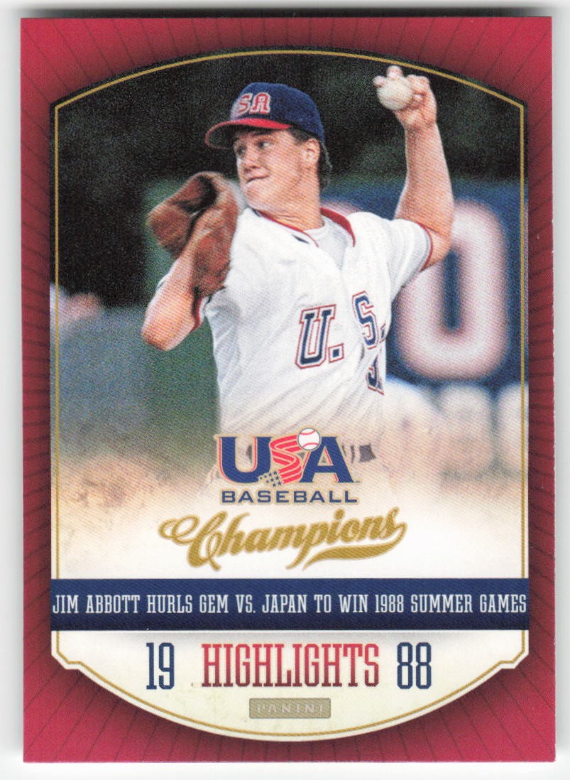 2013 Panini USA Baseball Champions Highlights Jim Abbott #3