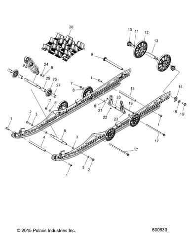 Polaris SERIES 5.1 15" x 155" x 2.4" Snowmobile Track, Genuine OEM - 5413622 - Picture 2 of 2