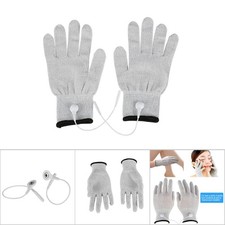 1 Pair Conductive Silver Fiber Electrode Gloves Massage Pads Health Glove Aid US