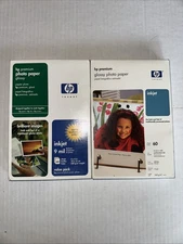 Lot of 2 HP Premium Photo Paper Sealed Inkjet Glossy 4 x 6"  120 Sheets 10mil