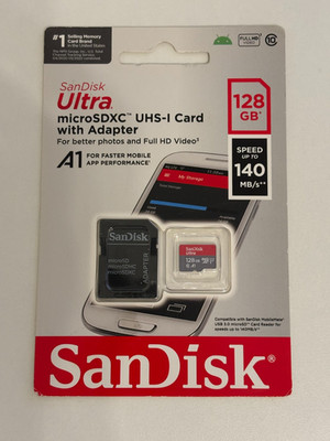 Sandisk Ultra 128GB speed up to 140MB/s Micro SDXC UHS-I Card with Adapter