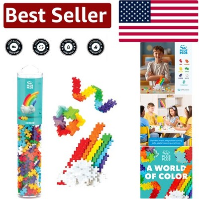 240-Piece Rainbow Interlocking Building Blocks - Creative STEM Play Set for Kids