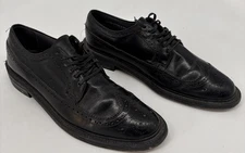 Hanover Shoe Vintage LB Sheppard Signatures Black Leather Wingtip Mens 10.5 B/AA