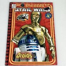 Star Wars Coloring Book Droids Sticker R2-D2 Skywalker Death Star Vintage 2005