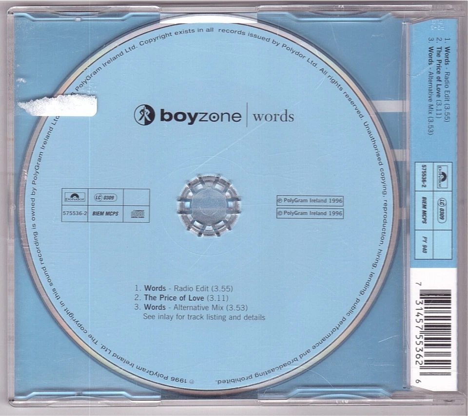Boyzone - Words (Maxi-CD 1996) - Bild 2 von 2