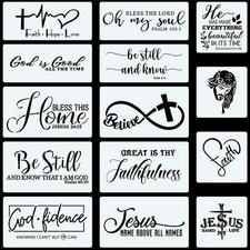 CINPIUK 14PCS Christian Stencils Painting on 14" x 6", 8" x 8", x