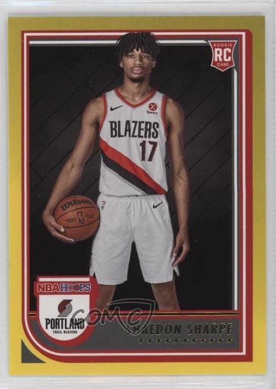 2022-23 Panini NBA Hoops Rookies Yellow Shaedon Sharpe #237 0ie5