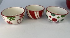 Pier 1 Imports Christmas candy Bowls Set 3 Pe...