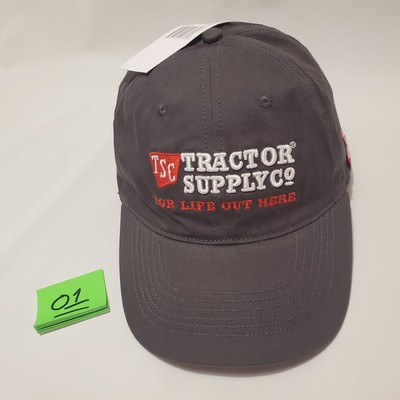 #ad NEW TSC Tractor Supply Co For Life Out Here Gray Cotton Dad Cap Hat Strap 1938 1 $9.96