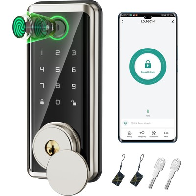 Keyless Entry Door Lock Smart Auto Locks for Front Door & Key Fobs & Remote C...