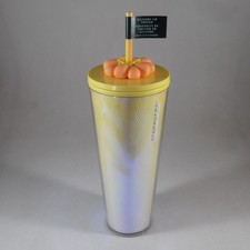 New With Tag Starbucks Yellow Orange Flower Charm Straw Topper Tumbler 24 Oz New With Tag Starbucks Yellow Orange Flower Charm Straw Topper Tumbler 24 Oz