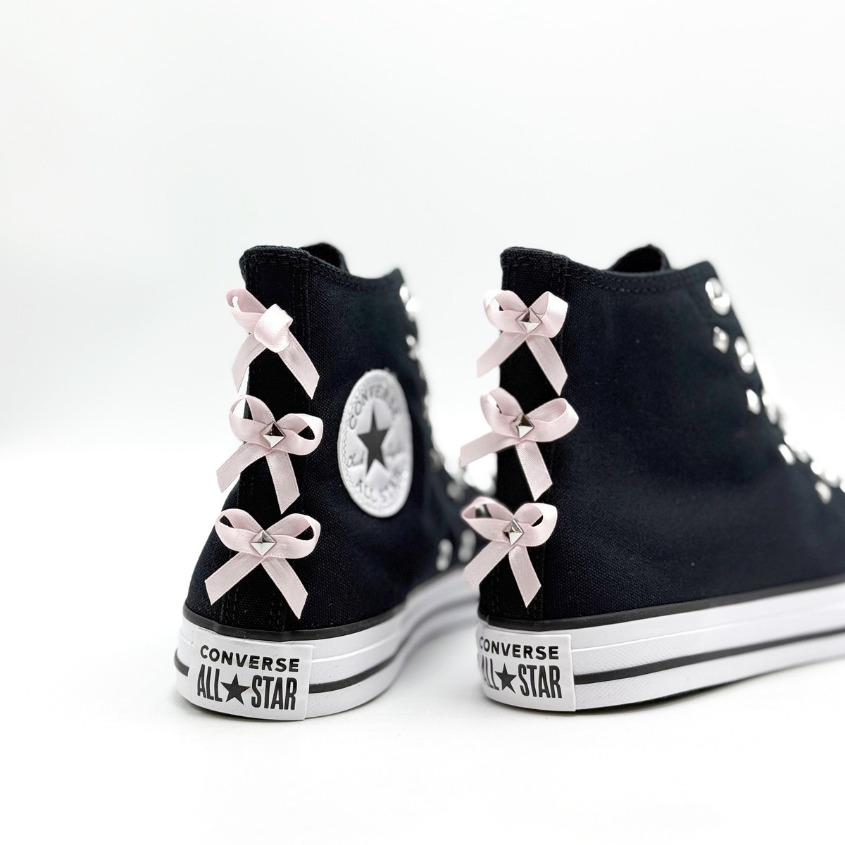 ⭐Converse Chuck Taylor Bows & Studs Sz 10 Mens Shoes Sneakers Black Pink A16447F Converse Chuck Taylor All Star Hi Shoes Black | Chicago City  main image 4