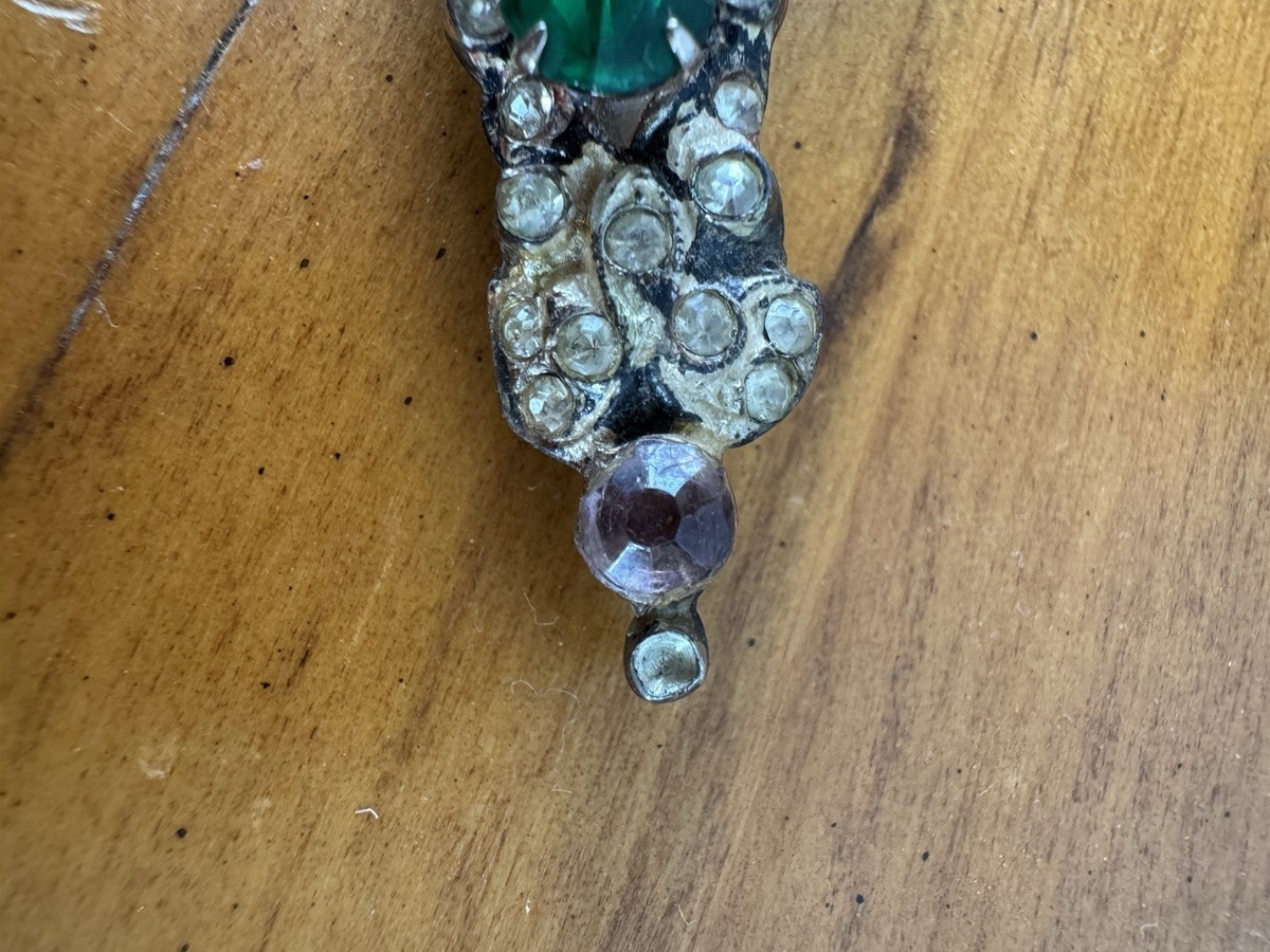 HUGE STERLING CORO CRAFT JEWELED SWORD PIN View 4