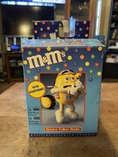 Vintage M M's Groovy Yellow Character Radio With Headphones Untested