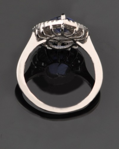 14KT White Gold 1.65Ct 100% Natural Blue Tanzanite IGI Certified Diamond Ring - Picture 6 of 8