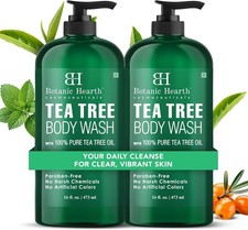 Body Wash Tea Tree Natural Antifungal Odor Control 16 fl oz 2 Pack Sulfate Free