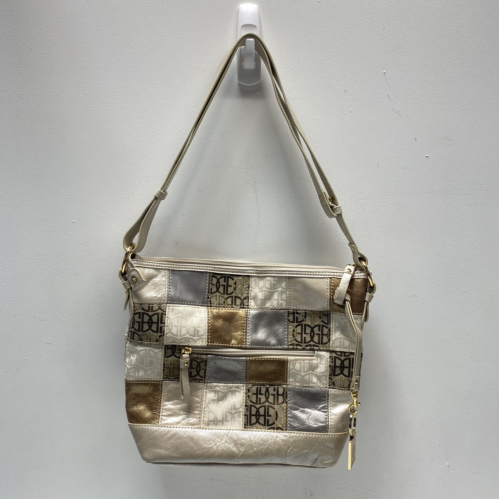 Giani Bernini Multicolor Patchwork Leather Should… - image 1