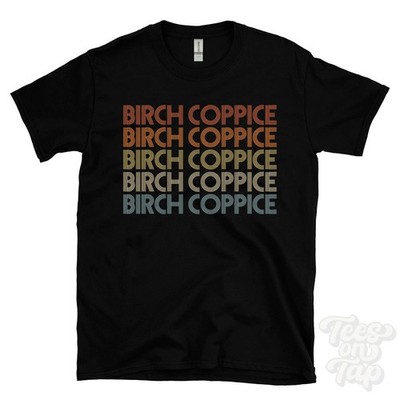 BIRCH COPPICE WIEDERHOLT RETRO STIL T-SHIRT Herren & Damen UK Ortsname Geschenk