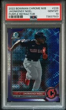 2022 Bowman Mega Box Chrome #226 Jhonkensy Noel Purple Refractor PSA 10