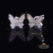 Women's 0.34ct Cubic Zirconia Butterfly Stud Earrings White 925 Sterling Silver