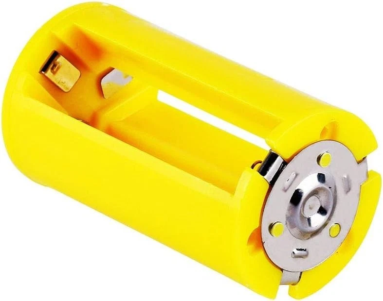 8 Pcs AA to Size D Battery Adapters Converter Cases Plastic Parallel Yellow - Image 3 of 4