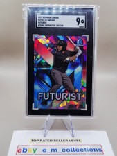 CJ ABRAMS 2021 Bowman Chrome 'Futurist' ATOMIC Refractor /150 ROOKIE Card SGC 9