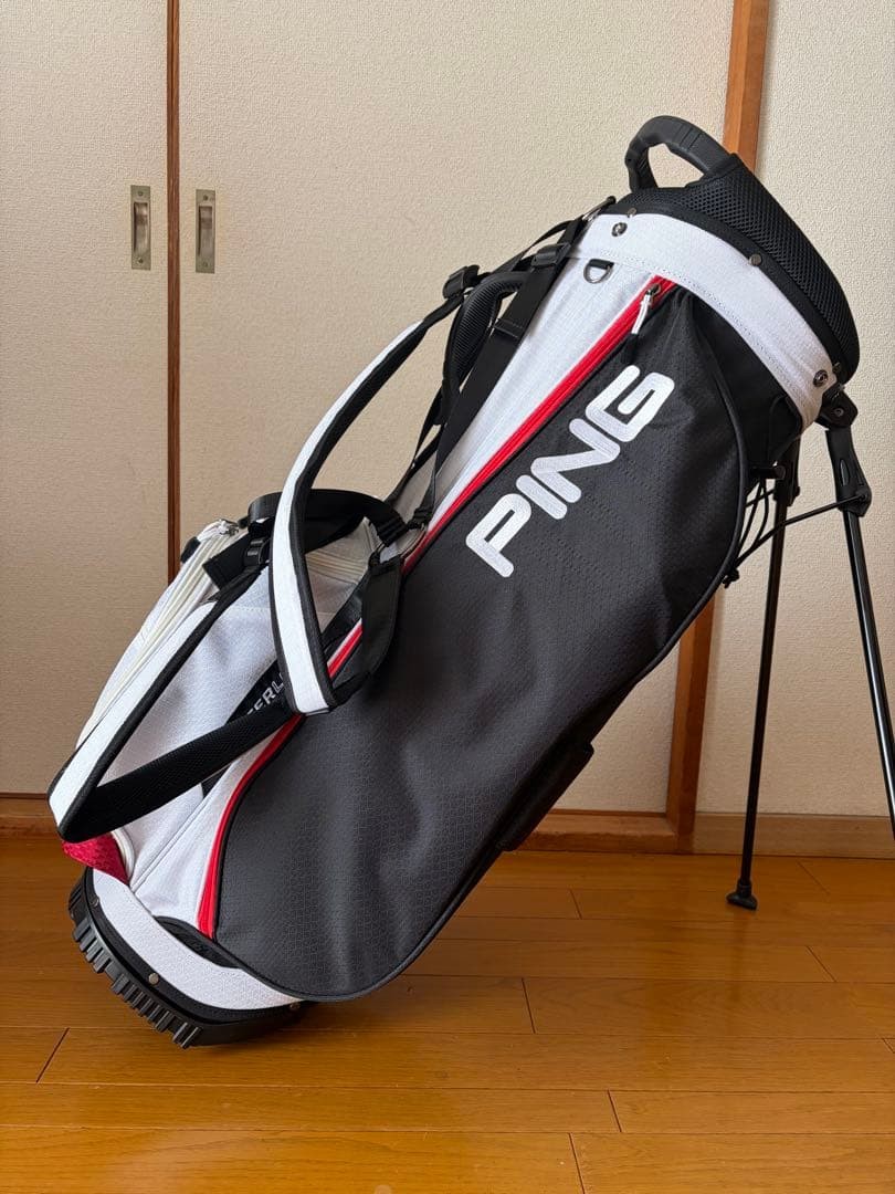 PING スタンドバッグ ホワイト/ブラック PING White/Black Lightweight stand bag golf carry caddy bag rare