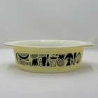 Pyrex Mod Kitchen Oval Casserole 043 Yellow 1.5 Qt 1958 Promo Vintage