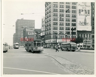26AA843 RP 1951 CLEVELAND TRANSIT SYSTEM RAILWAY #4087 ONTARIO ST PUBLIC SQ