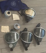 vintage MSA chin type/riot gas masks lot