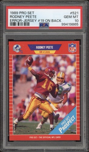 Rodney Peete [Error] #521 1989 Pro Set card