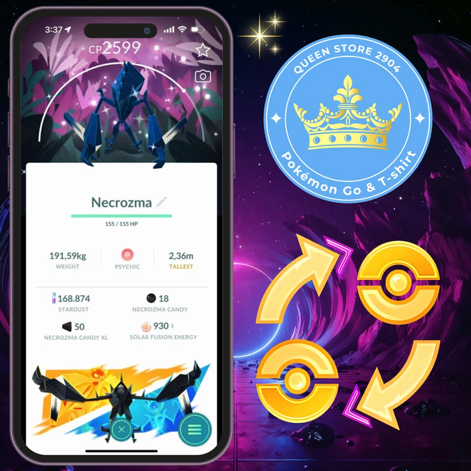 Pokémon PTC—TRADE—Shiny Necrozma—Special Background—Go Wild Area 2025—Digital