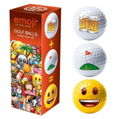 3er-Pack Emoji Golfbälle Bier Golf Happy Emojis Perfect Fathers Day Geschenkset