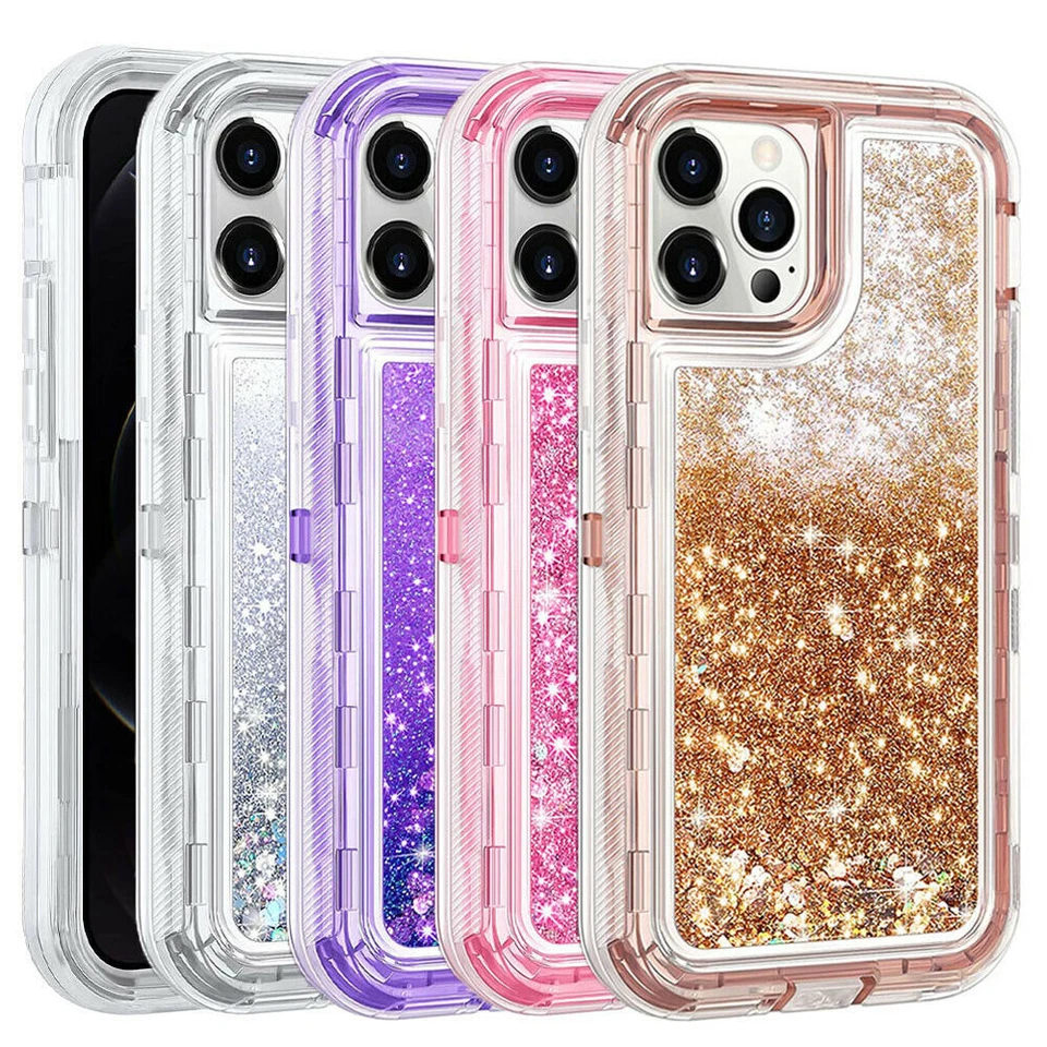 Funda a prueba de golpes para iPhone 16 15 14 Pro Max 13 12 11 Cubierta brillante líquida Foto 2 de 4