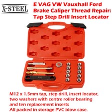 E VAG VW Vauxhall Ford Brake Caliper Thread Repair:Tap Step Drill Insert Locator