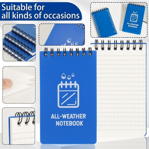 3Pack Waterproof Pocket Notebook 3x5 Notepad for Outdoor Office School Recording - Picture 4 of 6