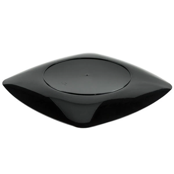 Fineline 1510-BK, 10-Inch Renaissance Black Plastic Dinner Plates, 120/CS - Image 3 of 4