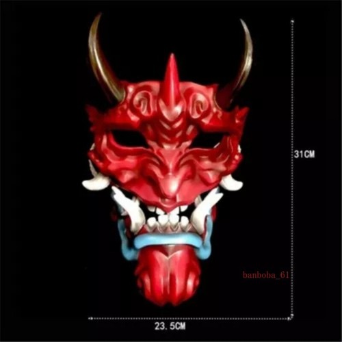 Japanese Prajna Mask Hannya Noh Kabuki Devil Demon Oni Samurai Halloween Mask - Picture 10 of 15