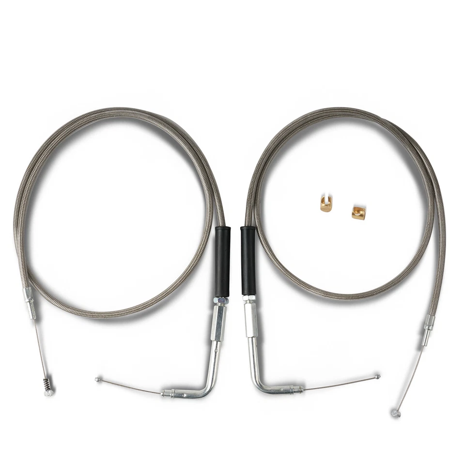 42-дюймовый трос дроссельной заслонки и холостого хода из нержавеющей стали подходит для комплекта Harley Davidson 56579-02A - Изображение 2 из 4