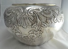 S8039    FAVOLOSO CACHEPOT PORTA VASO GRANDE IN ARGENTO SHEFFIELD COLLECTION