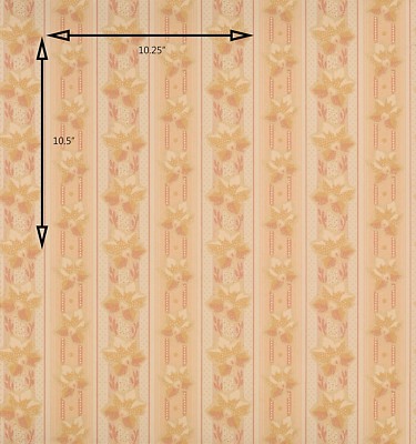 Vintage Wallpaper Pink and Peach Stripe Floral by Hodsoll McKenzie