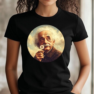 Frauen T-Shirt Albert Einstein mit Löwenzahn Motiv Baumwolle Größe S bis 3XL