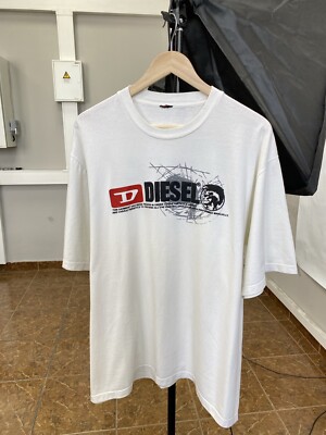 Vintage 90s Diesel Big logo t-shirt retro rare Y2K size XXL color