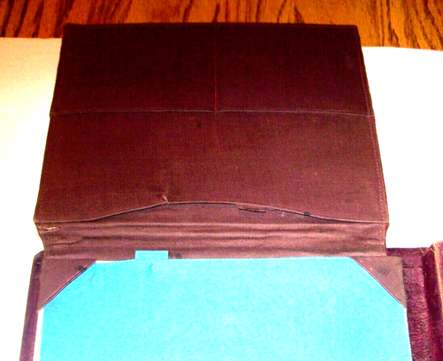 Antica scatola stilografica da viaggio Lap Desk bordeaux / pozzetto inchiostro ~ 12" x 8" x 1,5" - Foto 5 di 8