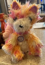Moose brand SCRUFF-a-LUVS Cat Plush PINK & ORANGE 25cm - No Brush