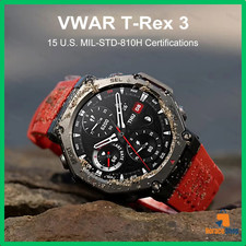 ✅ Montre Intelligente Militaire T-Rex GPS x3 AMOLED IP69K Altimètre Boussole App