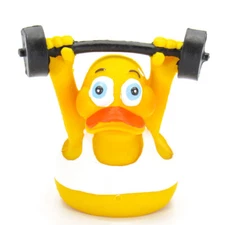 Weightlifter Work Out Rubber Duck, 100% All Natural Rubber Ducks