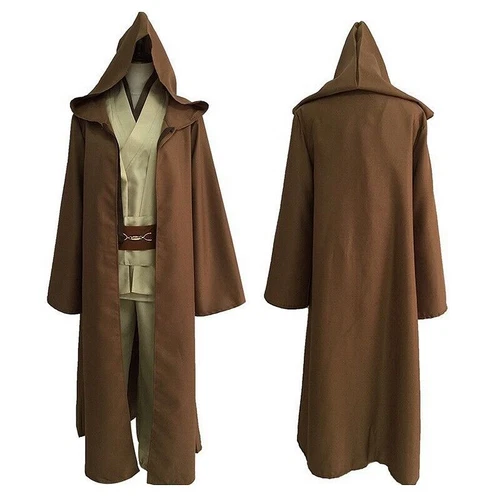 Adult Star Wars Obi-Wan Kenobi Jedi Knight Master Cloak Halloween Costume Outfit